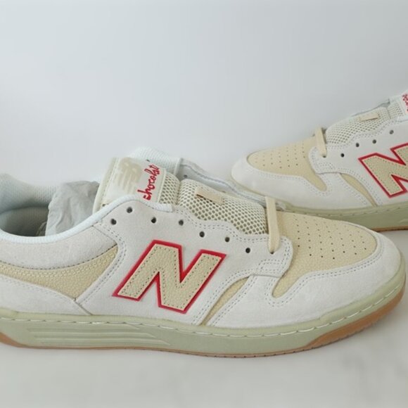 Men's New Balance Numeric 480 x Chocolate White/Red Sneakers Size 14 NEW in Box - Picture 2 of 14